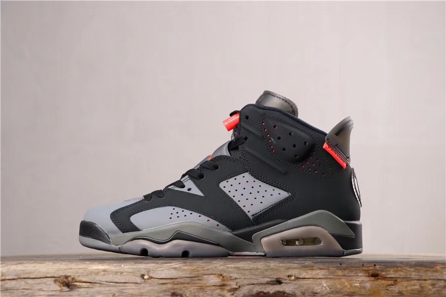 PSG x Air Jordan 6 Black Grey Shoes - Click Image to Close